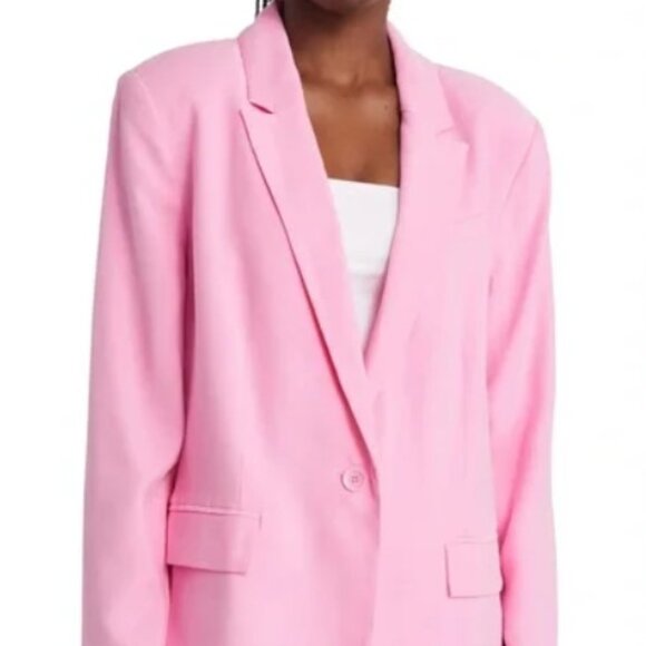 Open Edit Jackets & Blazers - Open Edit Pink Blazer & Shorts Set – Linen Blend Size M